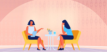 Relación entre psicólogo y paciente en terapia online. Imagen que muestra una interacción entre un psicólogo y su paciente durante una sesión de terapia en línea.