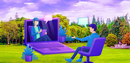 Terapia psicológica online, el futuro del tratamiento mental. Imagen que ilustra la práctica de la terapia psicológica a través de plataformas en línea.