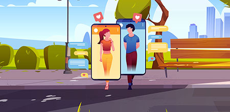 Compartir experiencias en la era digital Algunas parejas se comunican virtualmente y comparten sus experiencias